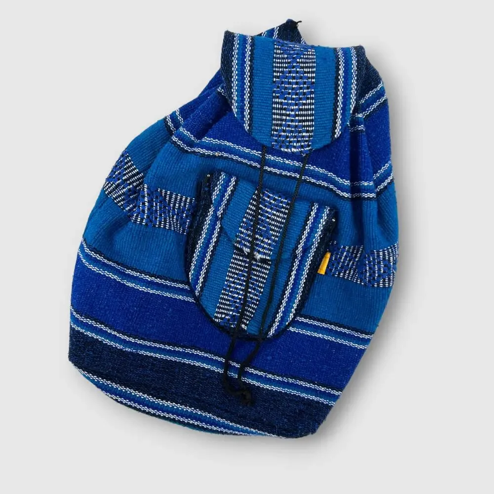 Vintage 90s Y2k Blue Baja Striped Backpack